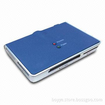 Card Reader and Hub Combo with LED Indicator and USB 2.0 Interface